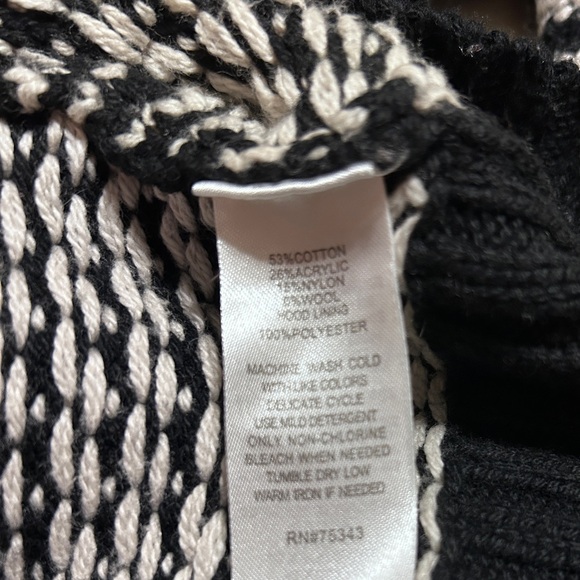 IF IT WERE ME Anthropologie Sweater Hoodie Cotton Wool Cream Black Isle Medium - Picture 10 of 14